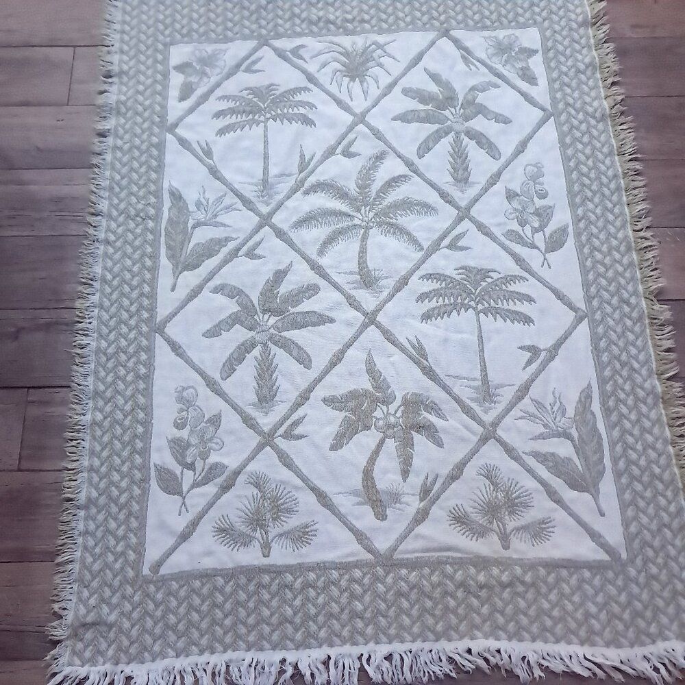 Mohawk Home Tapestry‎ Throw Blanket Tropical Palm tree plants Goodwin Weavers